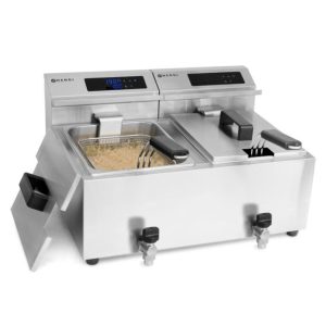 Fritéza Mastercook s ovládacím panelom a výpustným ventilom 2x8 L